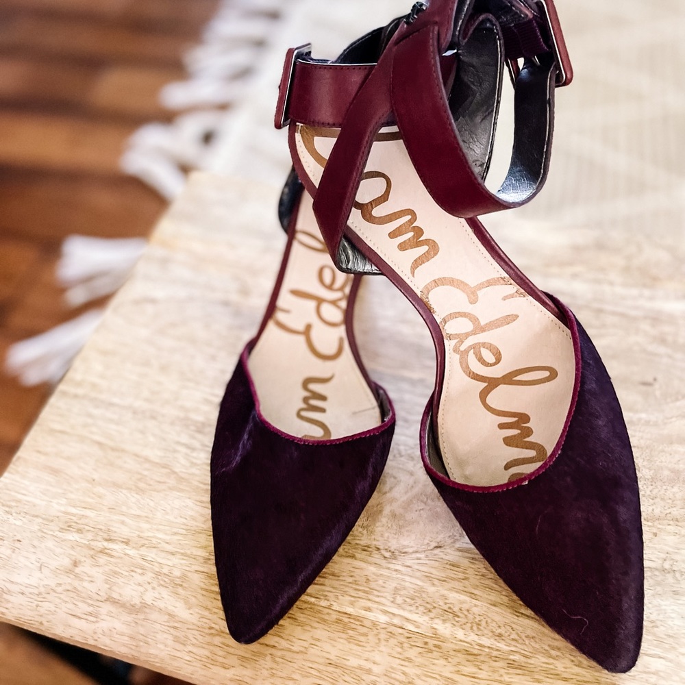 Sam Edelman calf hair ankle pumps SZ 7.5